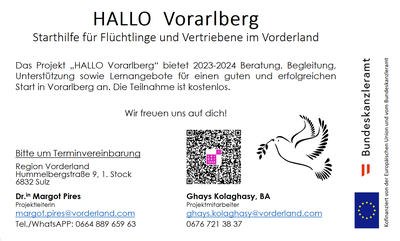"HALLO Vorarlberg" - Starthilfe für Flüchtlinge und Vertriebene im Vorderland