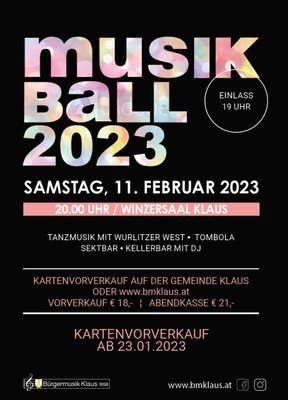 Musikball 2023 der Bürgermusik Klaus