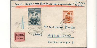 „Österreichische Postverwaltung ab dem 1.1.1951“